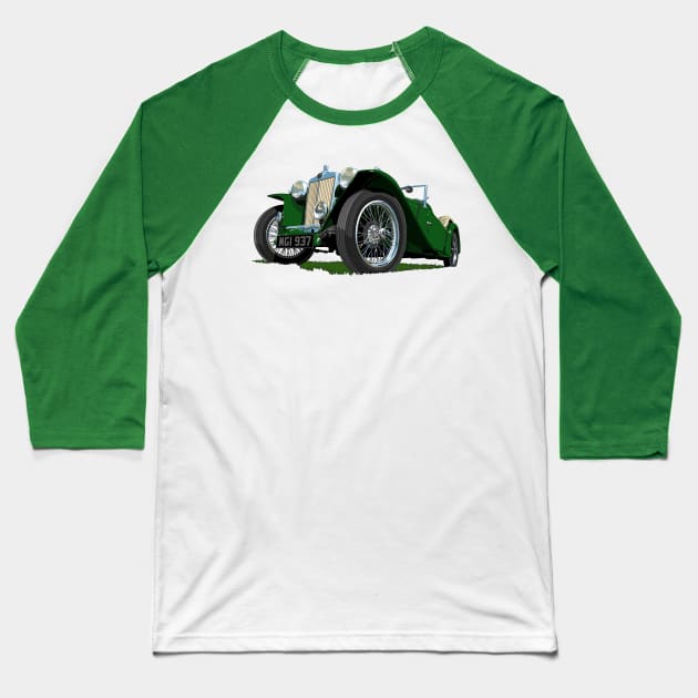 1937 MG Midget in green Baseball T-Shirt by candcretro